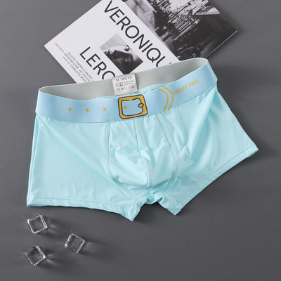 Boxer din mătase de gheață pentru bărbați Lenjerie de corp Boxeri de modă Chiloți Boxer confortabili Chiloți boxer pentru bărbați subțiri