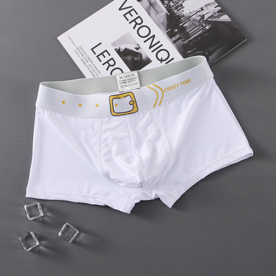Boxer din mătase de gheață pentru bărbați Lenjerie de corp Boxeri de modă Chiloți Boxer confortabili Chiloți boxer pentru bărbați subțiri