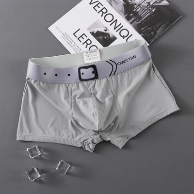 Boxer din mătase de gheață pentru bărbați Lenjerie de corp Boxeri de modă Chiloți Boxer confortabili Chiloți boxer pentru bărbați subțiri