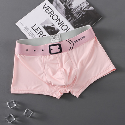 Boxer din mătase de gheață pentru bărbați Lenjerie de corp Boxeri de modă Chiloți Boxer confortabili Chiloți boxer pentru bărbați subțiri