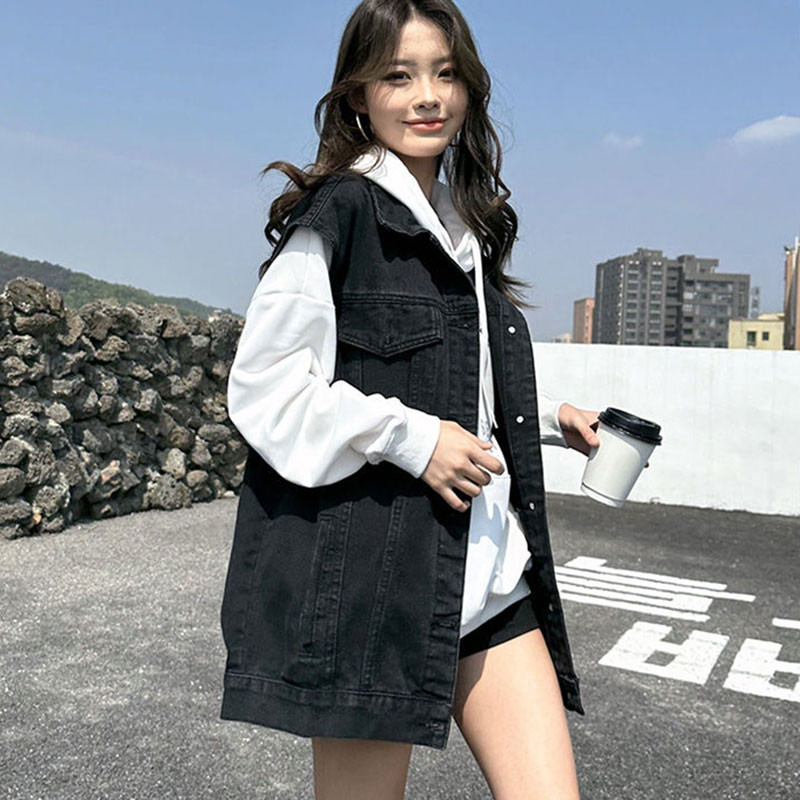 Ležerni široki traper prsluk Ženska ulična odjeća Plava crna Boyfriend jakne bez rukava 2023. proljeće ljeto na rever Jean Chalecos Mujer