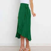 Prekrasna ženska suknja Mekana ljetna suknja Ljetna suknja s velikim porubom na vezanje za svaki dan