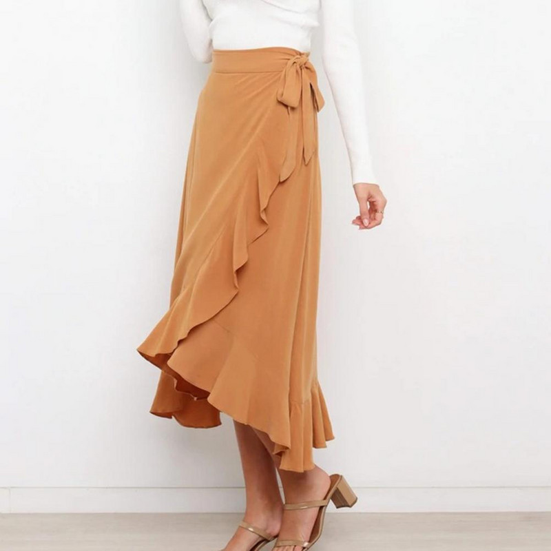 Prekrasna ženska suknja Mekana ljetna suknja Ljetna suknja s velikim porubom na vezanje za svaki dan