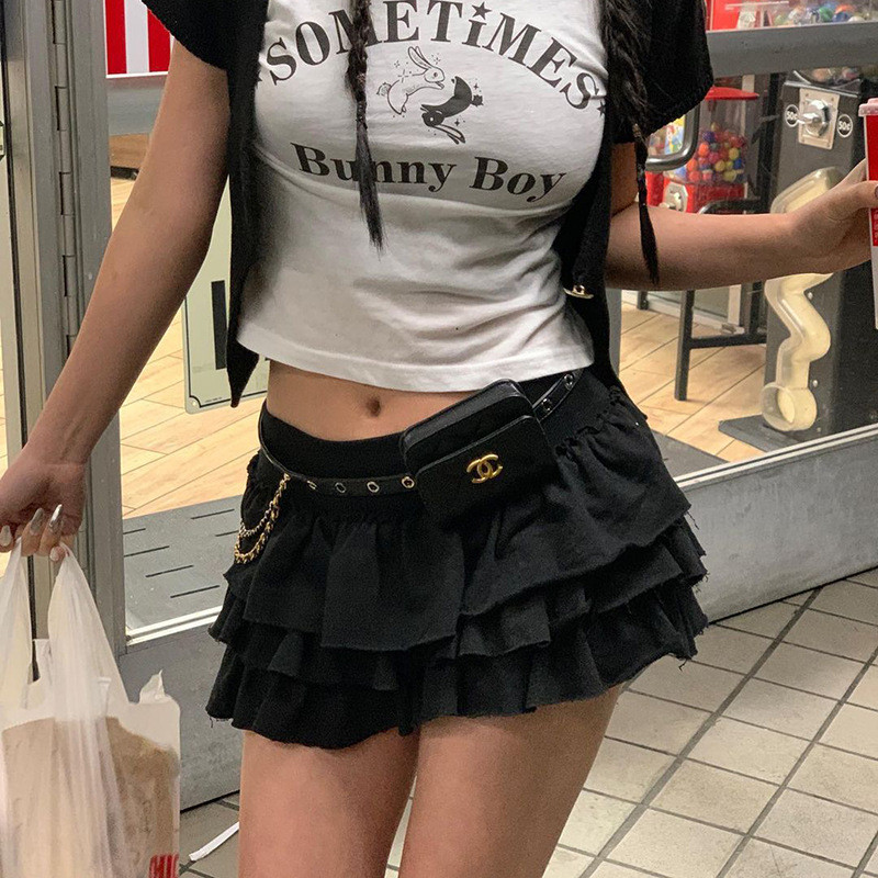 Seksi slatke ženske mini torta suknje Ljetne kratke suknje visokog struka s volanima Party Kawaii Lady Seksi elastične suknje Cosplay djevojke