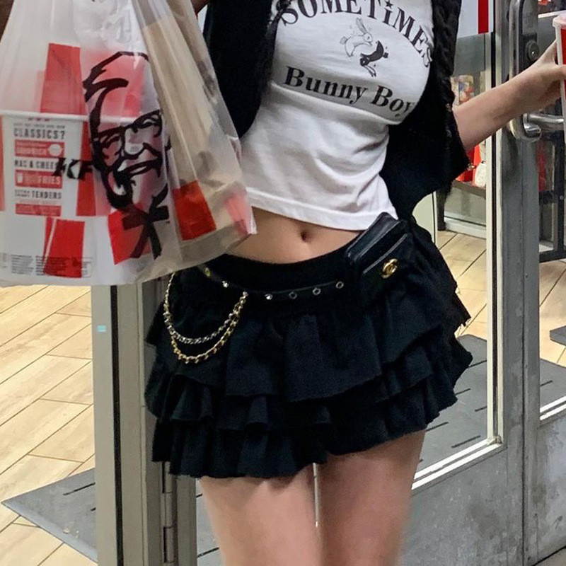 Seksi slatke ženske mini torta suknje Ljetne kratke suknje visokog struka s volanima Party Kawaii Lady Seksi elastične suknje Cosplay djevojke