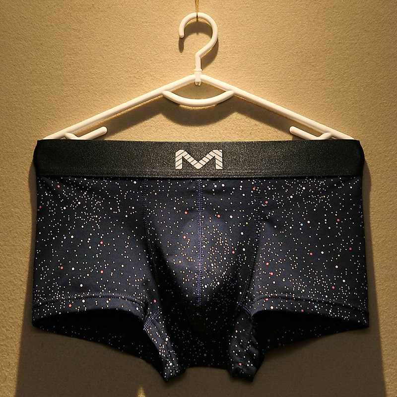 Bumbac Bărbați Boxer Lenjerie Bărbați Stele Print Bărbați Boxers Homme Chiloți confortabili Chiloți moi respirabili