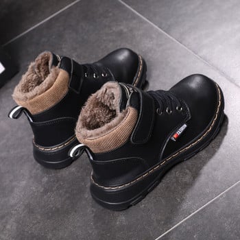 2023 Нови детски ботуши за сняг Топли неплъзгащи се обувки за момчета Момичета Маркови ботуши Комфортни бебешки плюшени ботуши Модни маратонки