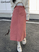 Fuste Midi Femei velur Epocă Temperat neregulat Fără în față Estetică Damă Talie înaltă Feminino Faldas All-match Ulzzang Nou