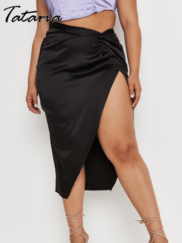 Fusta de vară pentru femei, cu fantă laterală, Sexy High Streets, fuste fluturate, cu talie înaltă, pentru femei, fuste strânse, verzi, pentru femei.