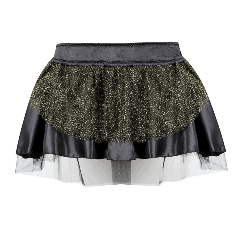 Fusta sexy din dantelă de păun Costume burlesc Fusta tutu cu volane gotice pentru femei Corset asortat Plus fuste de dans plisate