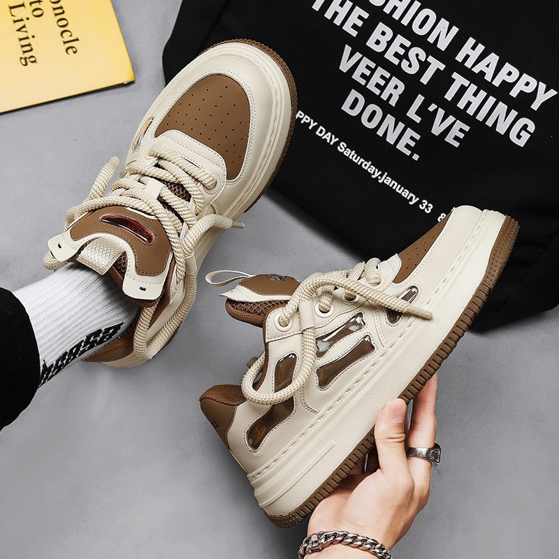 Talpă groasă, versatilă, pantofi greoi pentru bărbați, tendință 2023, cu șireturi, pantofi sport casual, respirabili, cu talpă moale, pantofi pentru bărbați