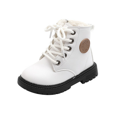 2023 Cizme britanice de primăvară, toamnă, iarnă pentru copii, băieți, fete, din piele, pluș, impermeabile, anti-alunecare, calde, pentru copii, pantofi