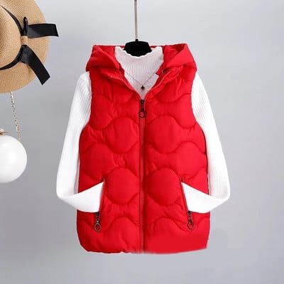 Dámska bavlnená vesta s kapucňou Candy Colors 2022, skrátená teplá vesta, ležérna bunda bez rukávov na zips, krátke kabáty