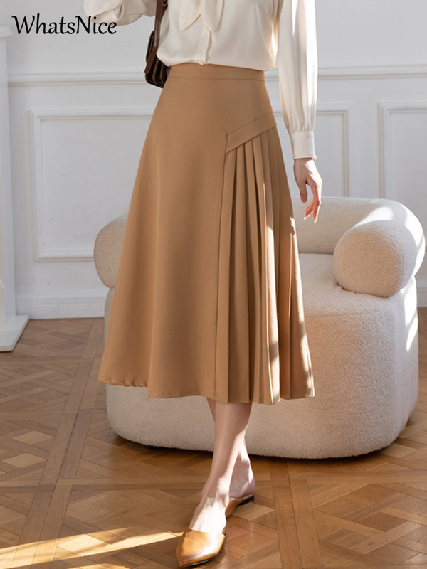 Nove korejske modne ženske suknje Ženska ležerna patchwork plisirana suknja Ženska OL uredska ženska radna odjeća Crna suknja Dropshipping