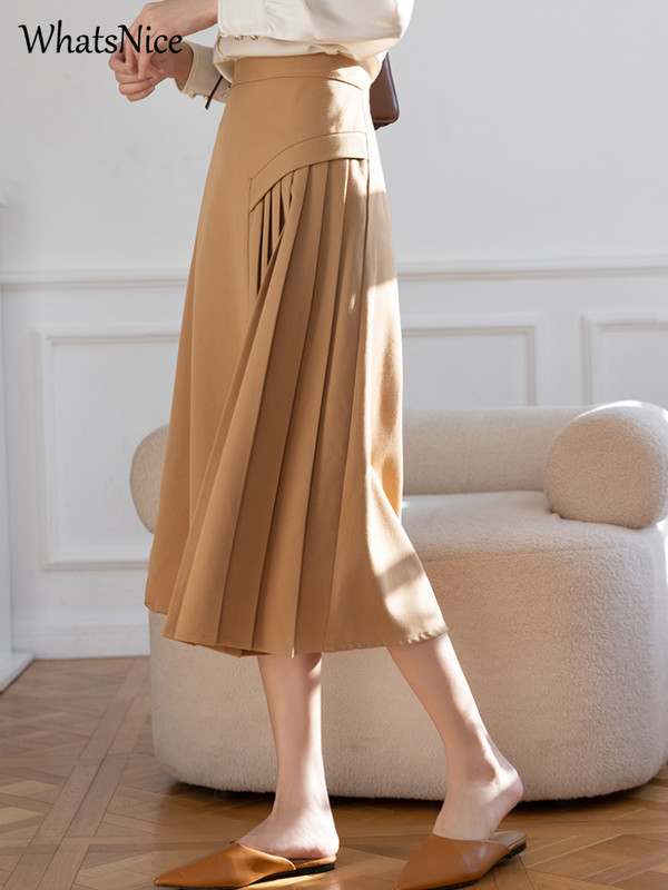 Nove korejske modne ženske suknje Ženska ležerna patchwork plisirana suknja Ženska OL uredska ženska radna odjeća Crna suknja Dropshipping