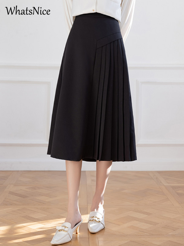 Nove korejske modne ženske suknje Ženska ležerna patchwork plisirana suknja Ženska OL uredska ženska radna odjeća Crna suknja Dropshipping