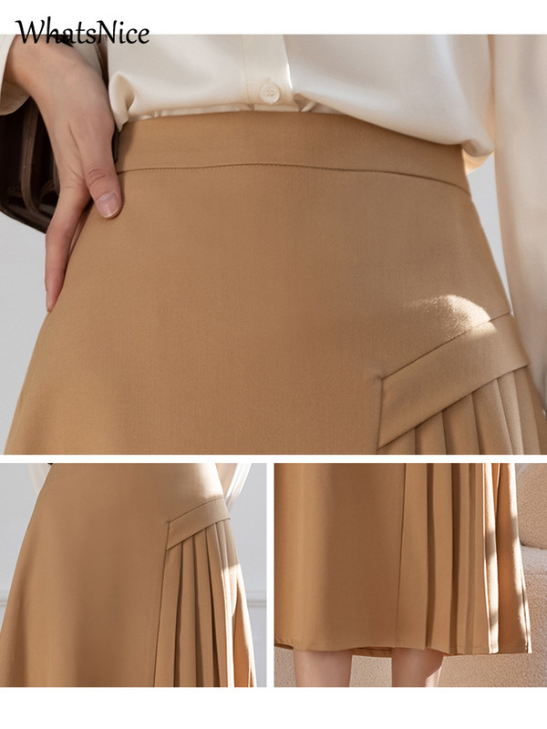 Nove korejske modne ženske suknje Ženska ležerna patchwork plisirana suknja Ženska OL uredska ženska radna odjeća Crna suknja Dropshipping