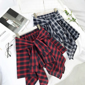 Harajuku 2019. Ležerne ženske modne asimetrične suknje Ljetne karirane suknje s mašnom visokog struka Punk ženske nepravilne gotičke suknje Mujer