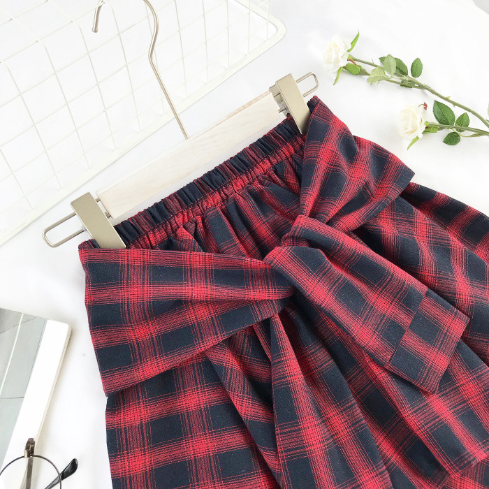 Harajuku 2019. Ležerne ženske modne asimetrične suknje Ljetne karirane suknje s mašnom visokog struka Punk ženske nepravilne gotičke suknje Mujer