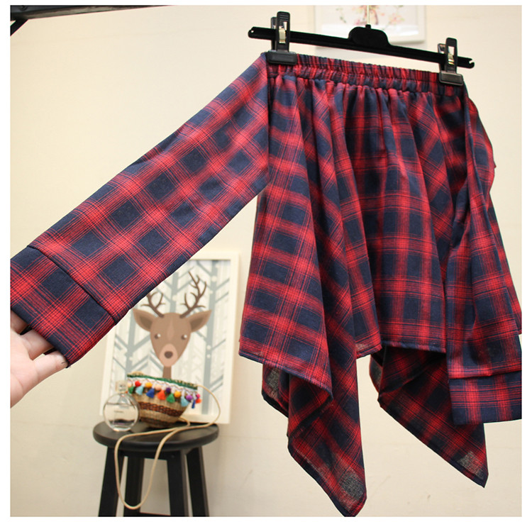 Harajuku 2019. Ležerne ženske modne asimetrične suknje Ljetne karirane suknje s mašnom visokog struka Punk ženske nepravilne gotičke suknje Mujer