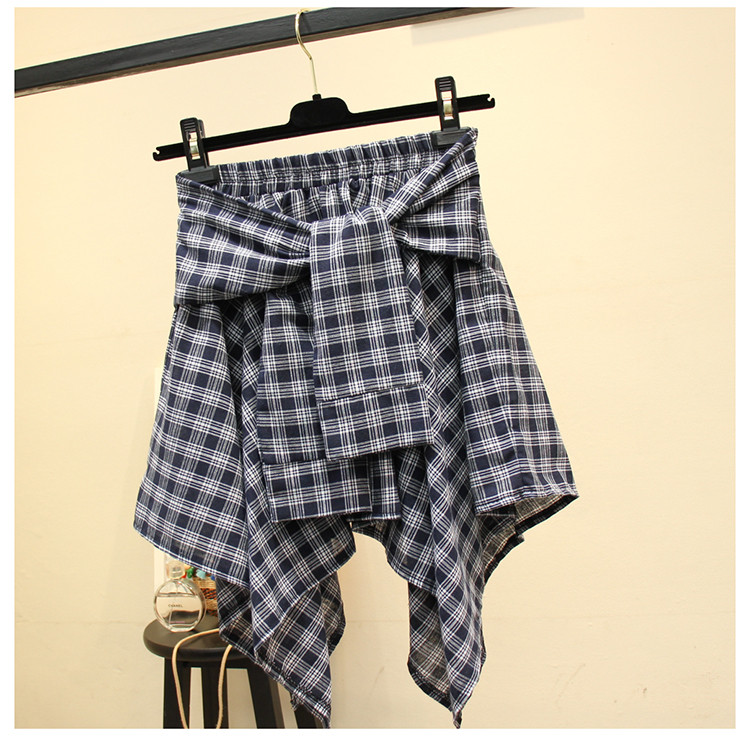 Harajuku 2019. Ležerne ženske modne asimetrične suknje Ljetne karirane suknje s mašnom visokog struka Punk ženske nepravilne gotičke suknje Mujer