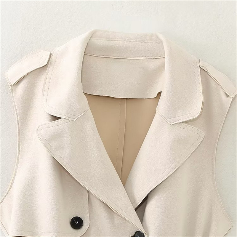 UNIZERA2023 Toamna Nouă Moda Femei din piele intoarsa de lungime medie, jachetă de cal, haină de vânt