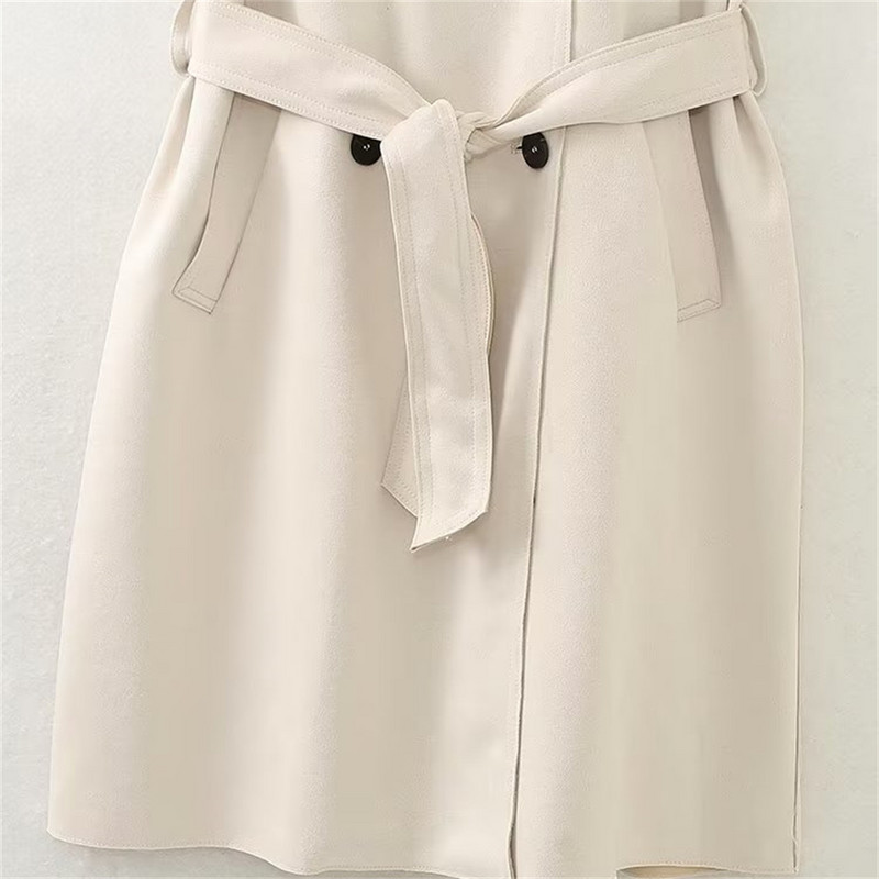 UNIZERA2023 Toamna Nouă Moda Femei din piele intoarsa de lungime medie, jachetă de cal, haină de vânt