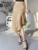 Noua moda coreeana fuste neregulate pentru femei, ocazional, sexy, pentru femei, birou, doamnelor, haine de lucru, fusta satin cu coada de pește, dropshipping