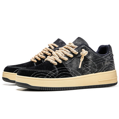 Pantofi de pânză pentru bărbați, la modă de primăvară, pantofi vulcanizați din denim vintage, espadrile pentru bărbați, cu platformă confortabilă, pantofi casual pentru bărbați, 2023