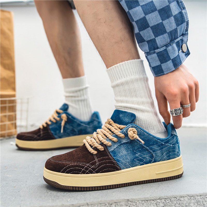 Pantofi de pânză pentru bărbați, la modă de primăvară, pantofi vulcanizați din denim vintage, espadrile pentru bărbați, cu platformă confortabilă, pantofi casual pentru bărbați, 2023
