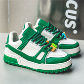 2023 m. ruduo Naujos platformos sportbačiai Vyriški madingi žali laisvalaikio batai vyrams prabangūs dizainerių riedlenčių batai Man tênis masculino