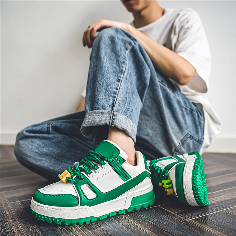 2023 m. ruduo Naujos platformos sportbačiai Vyriški madingi žali laisvalaikio batai vyrams prabangūs dizainerių riedlenčių batai Man tênis masculino
