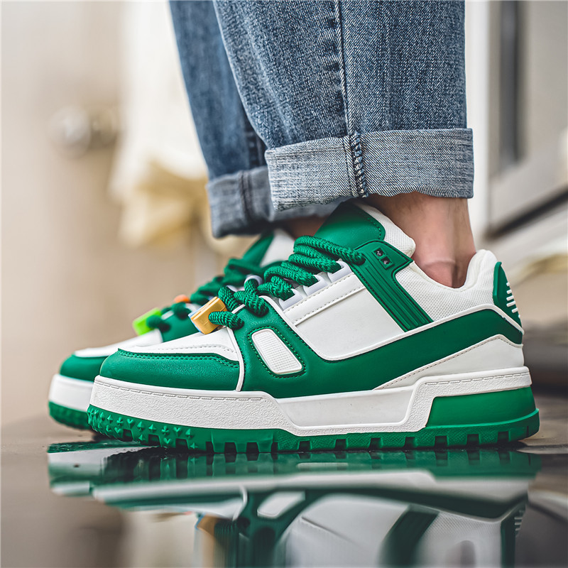 2023 m. ruduo Naujos platformos sportbačiai Vyriški madingi žali laisvalaikio batai vyrams prabangūs dizainerių riedlenčių batai Man tênis masculino