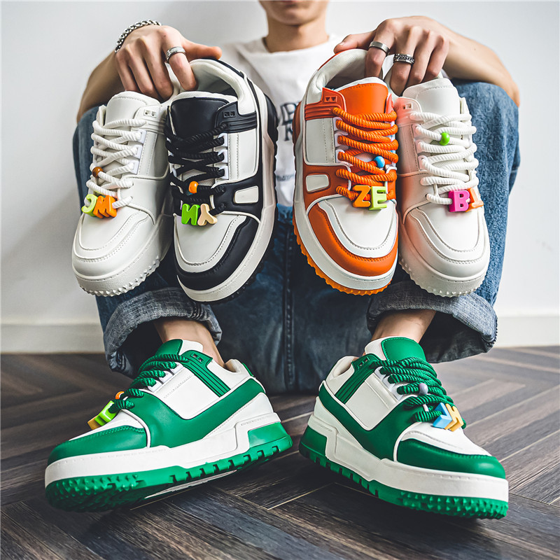 2023 m. ruduo Naujos platformos sportbačiai Vyriški madingi žali laisvalaikio batai vyrams prabangūs dizainerių riedlenčių batai Man tênis masculino