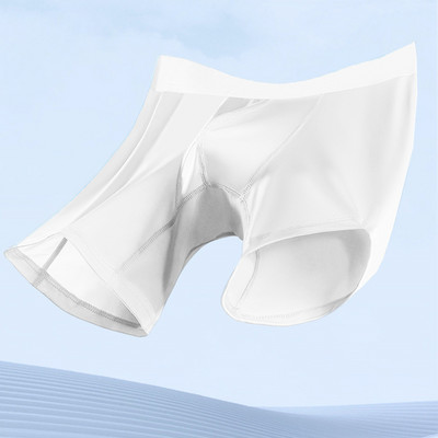 Slip boxer din mătase de gheață Slip boxer lung pentru bărbați Chiloți sport Chiloți respirabili pentru bărbați Lenjerie de corp lungă fără sudură Lenjerie de corp pentru bărbați