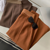 Bugilaku Jesen Zima Vintage suknje Ženske visoke struke Jednobojne Jednostavne Split Jupe Femme Uredska ženska moda Faldas Mujer