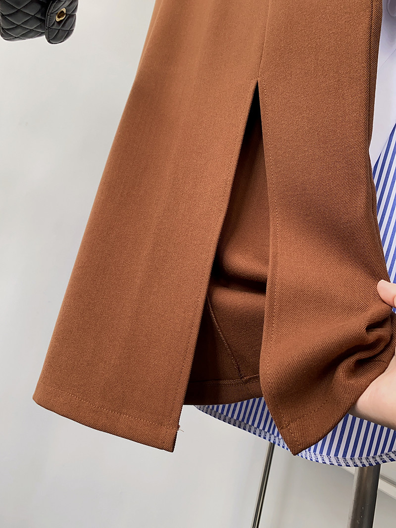 Bugilaku Jesen Zima Vintage suknje Ženske visoke struke Jednobojne Jednostavne Split Jupe Femme Uredska ženska moda Faldas Mujer