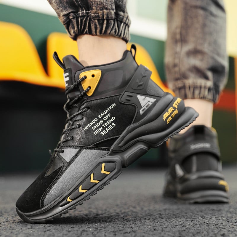 Jesenske muške vanjske visoke tenisice Vodootporne kožne tenisice Muška platforma Ležerna sportska obuća Muške tenisice Cipele Veličina 45