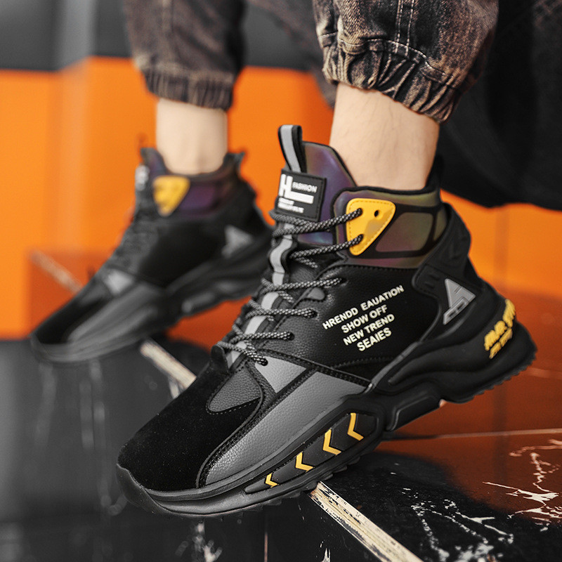 Jesenske muške vanjske visoke tenisice Vodootporne kožne tenisice Muška platforma Ležerna sportska obuća Muške tenisice Cipele Veličina 45