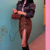 2021 Fusta ocazională pentru femei Isinbobo Fuste sexy cu talie înaltă Femei Rochie scurtă Y2k Rochii scurte din piele de șarpe leopard Kpop Slim Suede