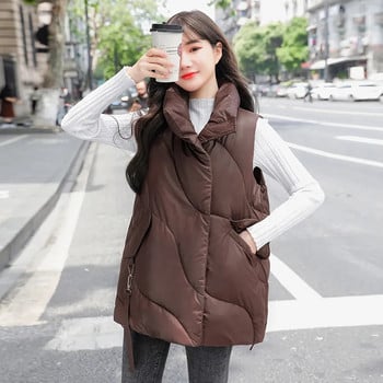 Νέα κορεατική έκδοση φθινοπώρου/χειμώνα 2023 Fashion Down Βαμβακερό γυναικείο αμάνικο γιλέκο παλτό Loose temperament Γυναικείο φανελάκι