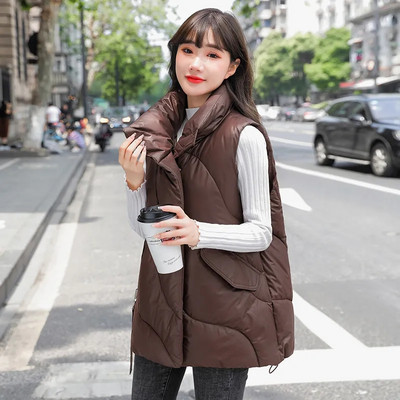 Nová kórejská verzia z roku 2023, módna dámska bavlnená vesta bez rukávov, voľná vesta, dámska tielko