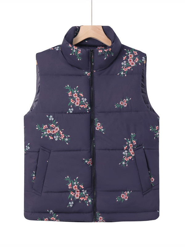 XJXKS 2023. Jesen Zima Novi visokokvalitetni ženski kardigan bez rukava s patentnim zatvaračem Labavi prekomjerni modni print