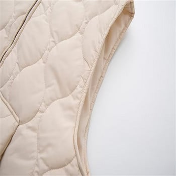 Γυναικείο γιλέκο 2023 Φθινόπωρο/Χειμώνας Παλτό ώμου Φαρδύ αμάνικο βαμβακερό παλτό Plus μέγεθος Γιλέκο με φερμουάρ Τοπ