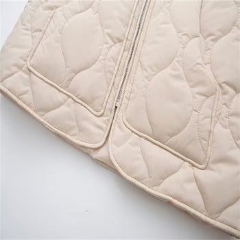 Γυναικείο γιλέκο 2023 Φθινόπωρο/Χειμώνας Παλτό ώμου Φαρδύ αμάνικο βαμβακερό παλτό Plus μέγεθος Γιλέκο με φερμουάρ Τοπ