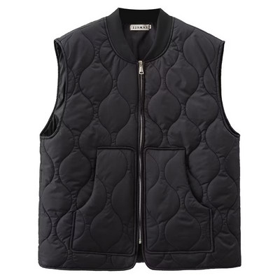 Ženski prsluk za sezonu jesen/zima 2023. Široki pamučni kaput bez rukava Gornji prsluk s patentnim zatvaračem