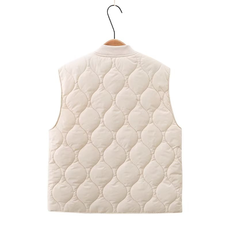 Ženski prsluk za sezonu jesen/zima 2023. Široki pamučni kaput bez rukava Gornji prsluk s patentnim zatvaračem