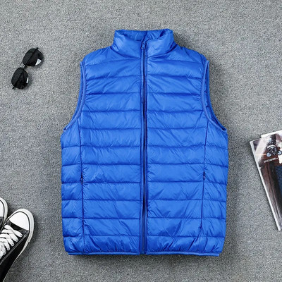 Dámske ultraľahké kabáty bez rukávov, biela teplá vesta z kačacieho peria, páperová vesta, dámska páperová bunda jar 2022