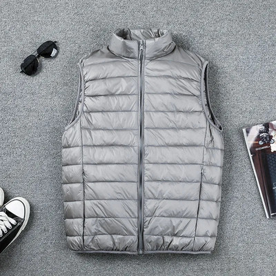 Dámske ultraľahké kabáty bez rukávov, biela teplá vesta z kačacieho peria, páperová vesta, dámska páperová bunda jar 2022
