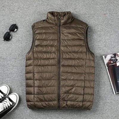 Dámske ultraľahké kabáty bez rukávov, biela teplá vesta z kačacieho peria, páperová vesta, dámska páperová bunda jar 2022